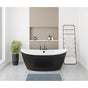 Maax - Delsia 6636 AcrylX Freestanding Center Drain Bathtub in White with Black Skirt - Black