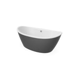 Delsia 6636 AcrylX Freestanding Center Drain Bathtub in White with Thundey Grey Skirt