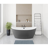 Maax - Delsia 6636 AcrylX Freestanding Center Drain Bathtub in White with Thundey Grey Skirt - Thunder Gray