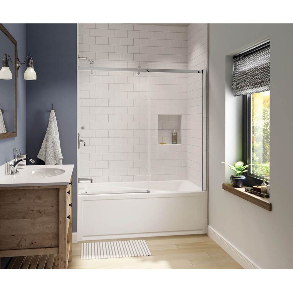 Exhibit 6632 IFS AFR Acrylic Alcove Left-Hand Drain Whirlpool Bathtub in White