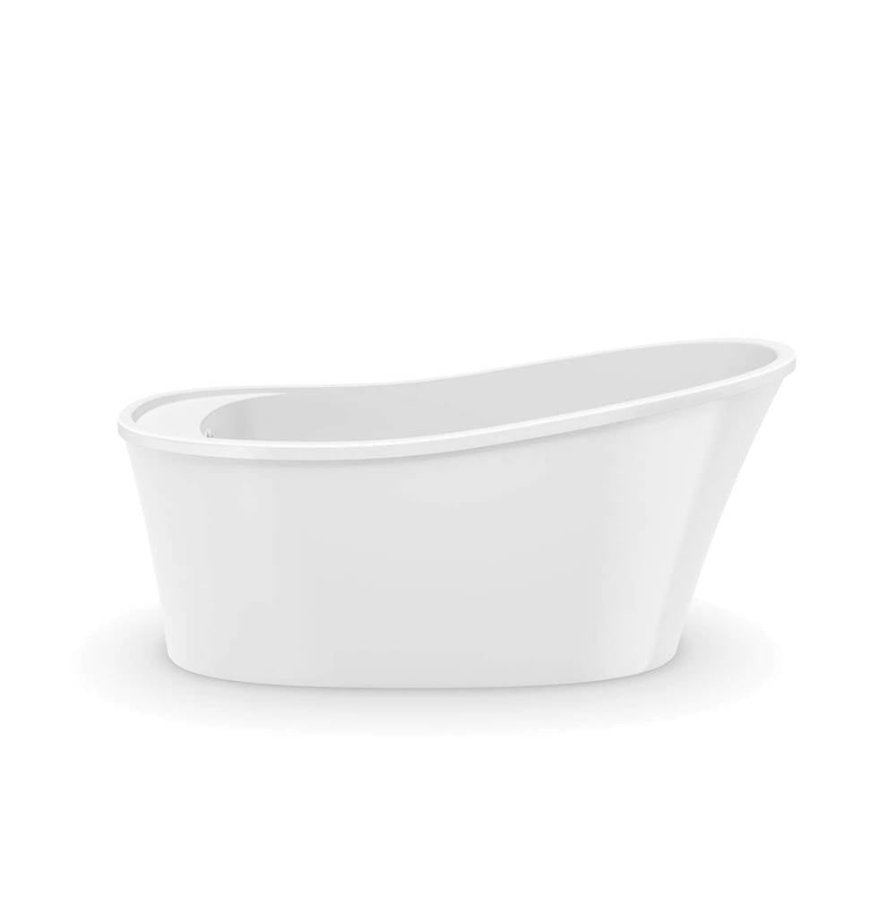 Ariosa 6032 Acrylic Freestanding End Drain Bathtub in White with White Skirt