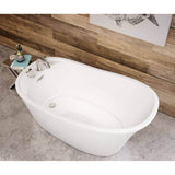 Ariosa 6032 Acrylic Freestanding End Drain Bathtub in White with White Skirt