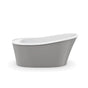 Maax - Ariosa 6032 Acrylic Freestanding End Drain Bathtub in White with Sterling Silver Skirt - Sterling Silver