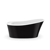 Ariosa 6032 Acrylic Freestanding End Drain Bathtub in White with Black Skirt