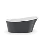 Maax - Ariosa 6032 Acrylic Freestanding End Drain Bathtub in White with Thunder Grey Skirt - Thunder Gray