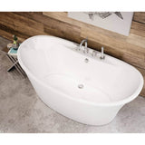 Ariosa 6636 Acrylic Freestanding Center Drain Bathtub in White with White Skirt