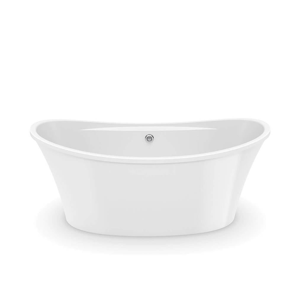 Ariosa 6636 Acrylic Freestanding Center Drain Bathtub in White with White Skirt