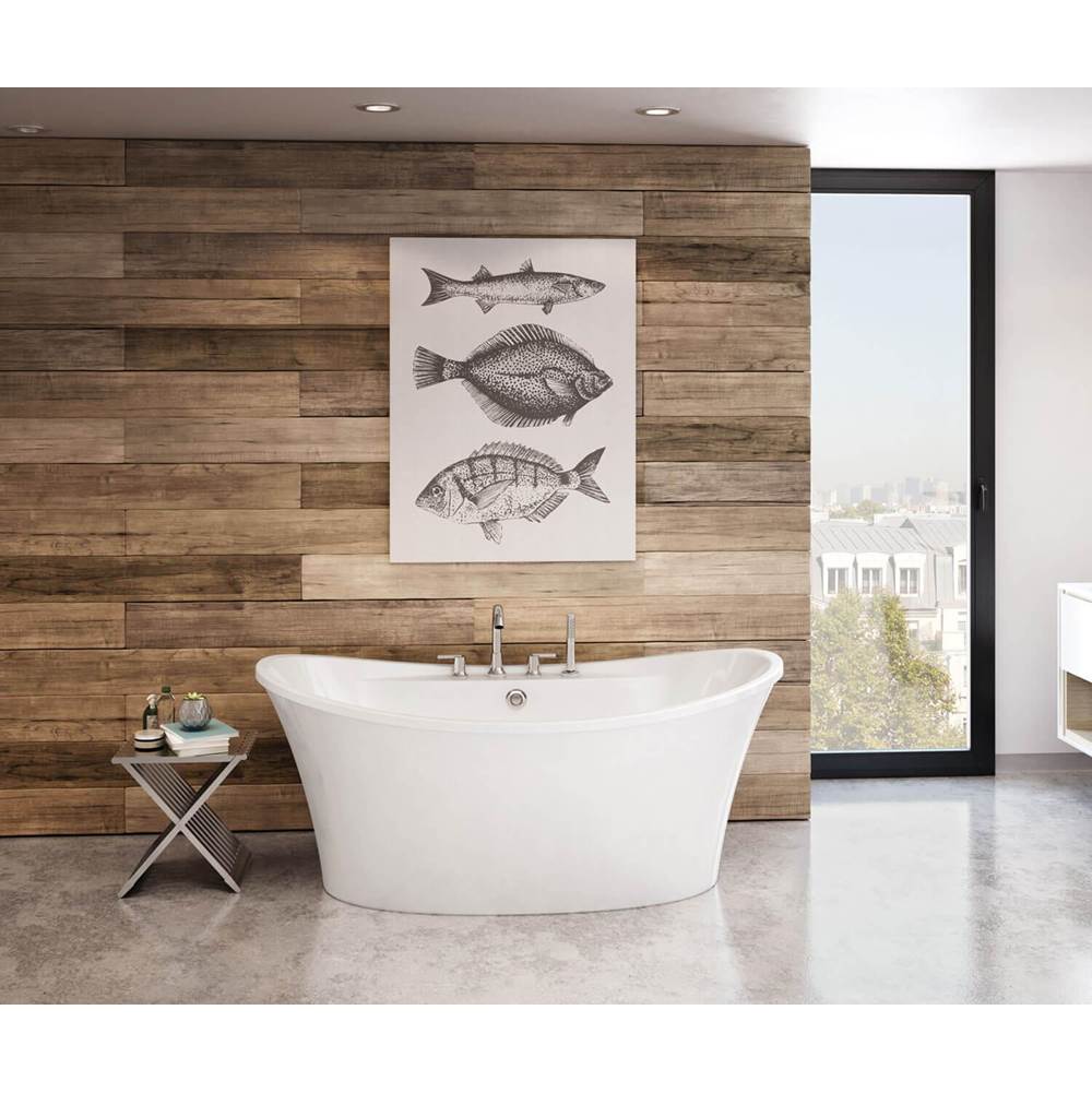 Maax - Ariosa 6636 Acrylic Freestanding Center Drain Bathtub in White with White Skirt - White