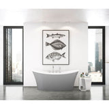 Maax - Ariosa 6636 Acrylic Freestanding Center Drain Bathtub in White with Sterling Silver Skirt - Sterling Silver