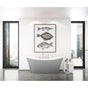 Maax - Ariosa 6636 Acrylic Freestanding Center Drain Bathtub in White with Sterling Silver Skirt - Sterling Silver