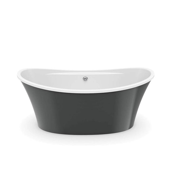 Maax - Ariosa 6636 Acrylic Freestanding Center Drain Bathtub in White with Thunder Grey Skirt - Thunder Gray