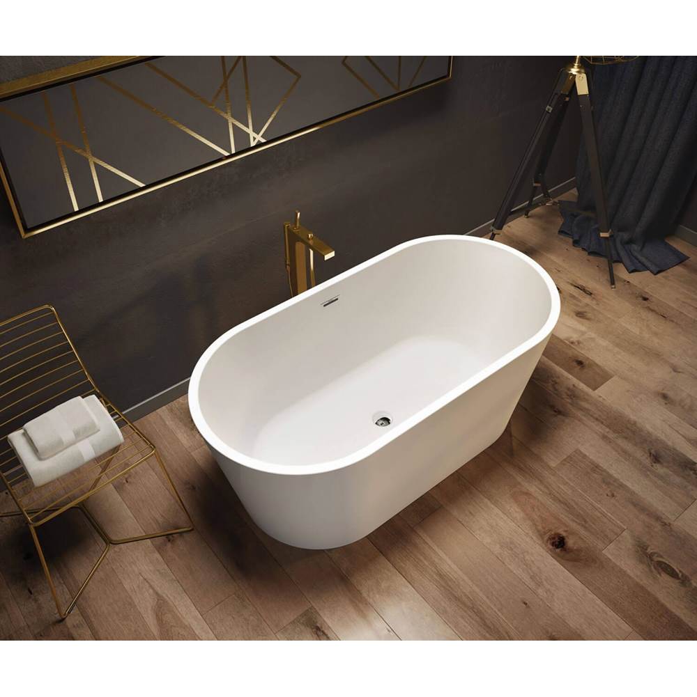 Louie 5829 Acrylic Freestanding Center Drain Bathtub in White with White Skirt