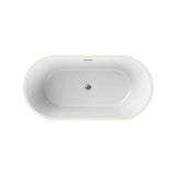 Louie 5829 Acrylic Freestanding Center Drain Bathtub in White with White Skirt