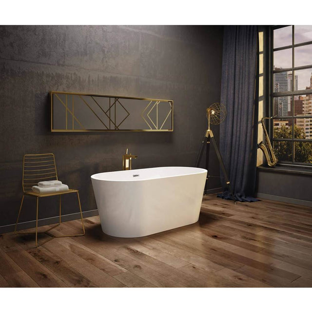 Maax - Louie 5829 Acrylic Freestanding Center Drain Bathtub in White with White Skirt - White