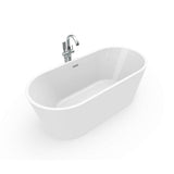 Louie 6731 Acrylic Freestanding Center Drain Bathtub in White with White Skirt