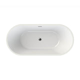 Louie 6731 Acrylic Freestanding Center Drain Bathtub in White with White Skirt