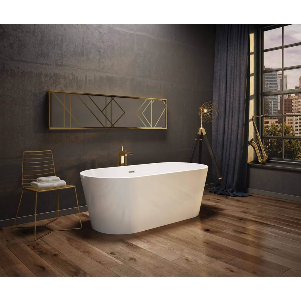 Maax - Louie 6731 Acrylic Freestanding Center Drain Bathtub in White with White Skirt - White
