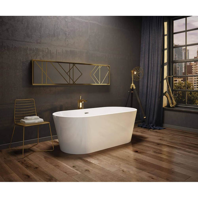 Maax - Louie 6731 Acrylic Freestanding Center Drain Bathtub in White with White Skirt - White