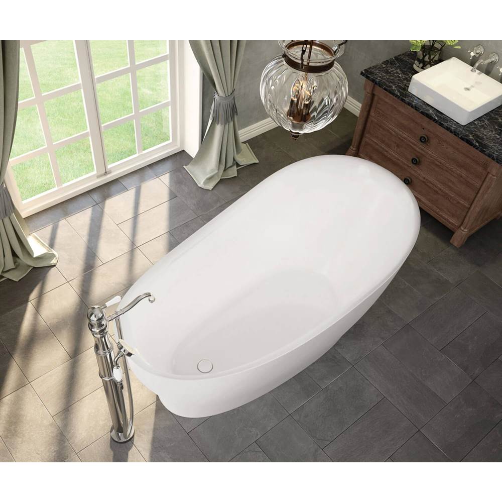 Joan 61 x 32 Acrylic Freestanding End Drain Bathtub in White with White Skirt