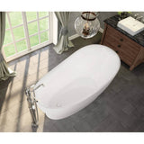 Joan 61 x 32 Acrylic Freestanding End Drain Bathtub in White with White Skirt