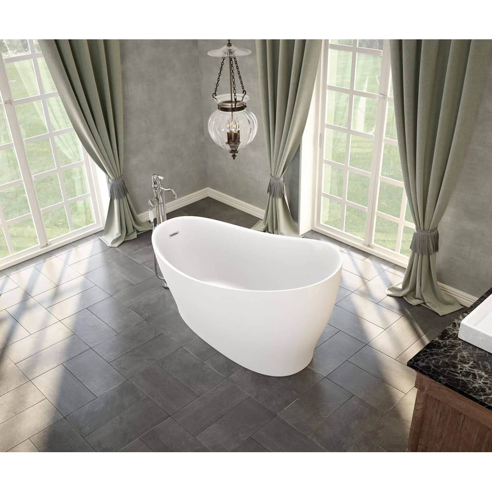 Joan 61 x 32 Acrylic Freestanding End Drain Bathtub in White with White Skirt