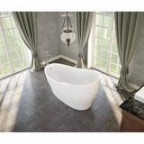 Joan 61 x 32 Acrylic Freestanding End Drain Bathtub in White with White Skirt
