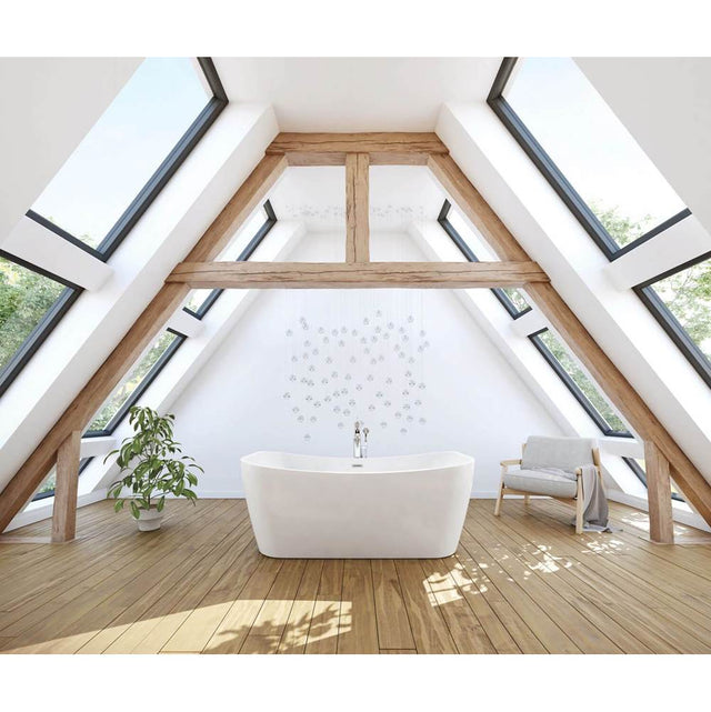 Maax - Villi 65 x 32 Acrylic Freestanding Center Drain Bathtub in White with White Skirt - White