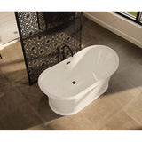 Elina 66 x 34 Acrylic Freestanding Center Drain Bathtub in White with White Skirt