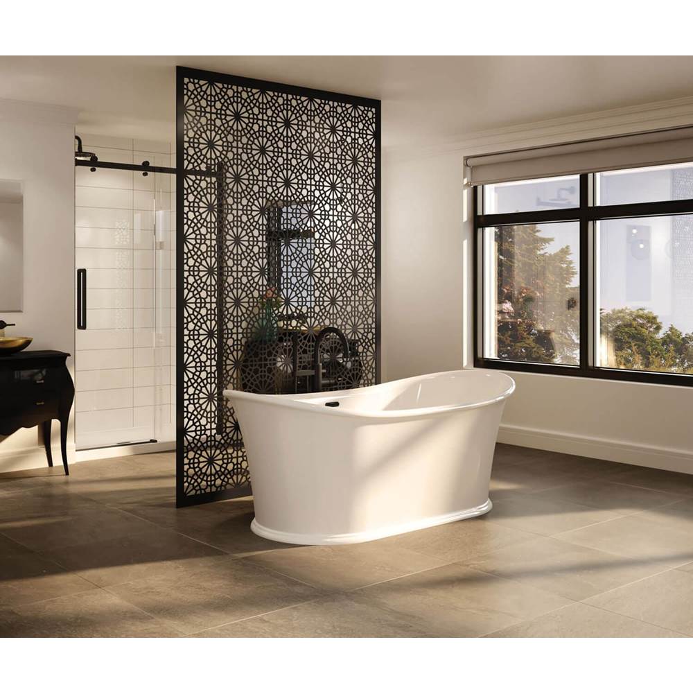 Elina 66 x 34 Acrylic Freestanding Center Drain Bathtub in White with White Skirt