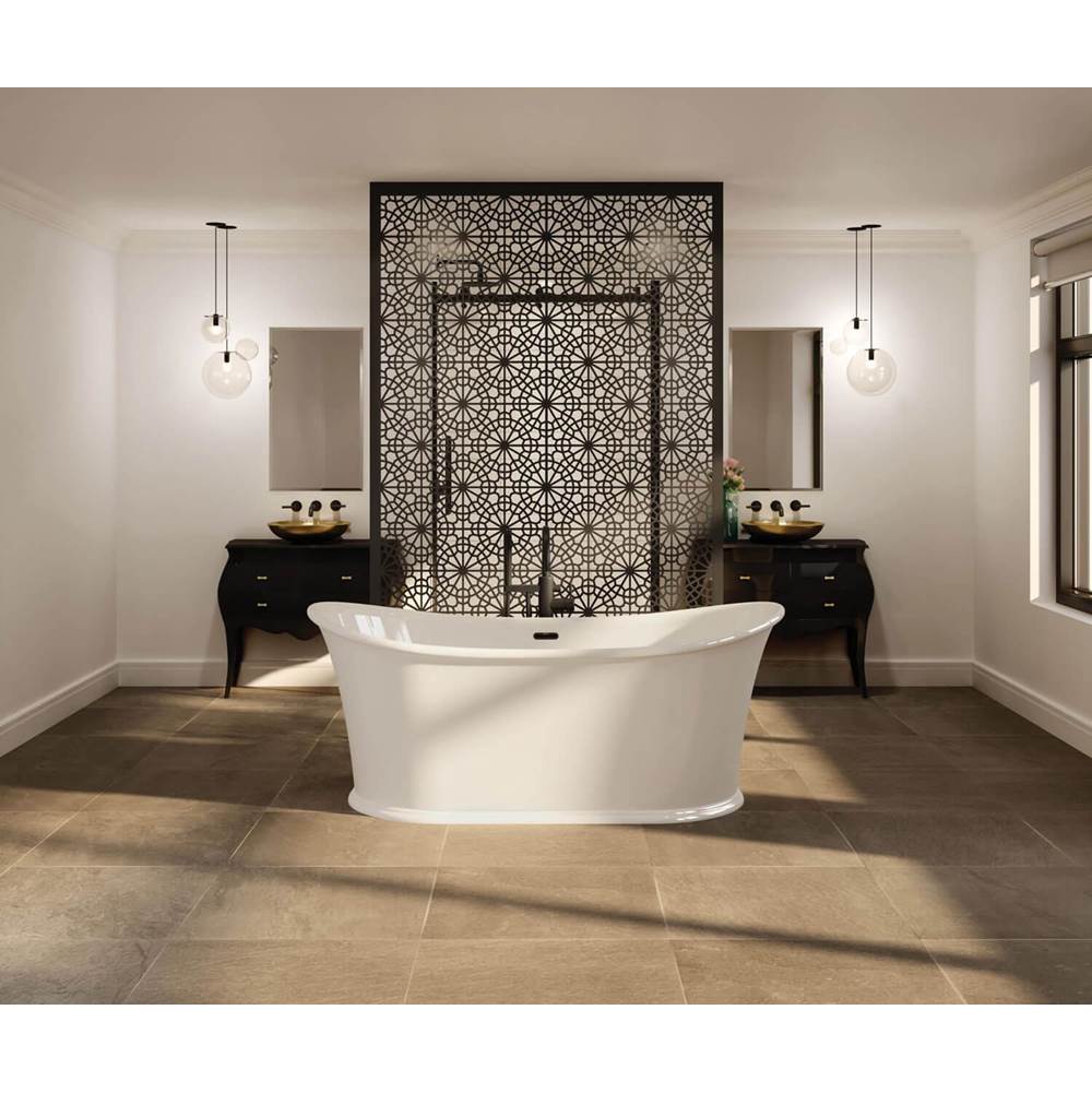 Maax - Elina 66 x 34 Acrylic Freestanding Center Drain Bathtub in White with White Skirt - White