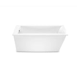 Elinor 60 x 32 AcrylX Freestanding End Drain Bathtub in White with White Skirt