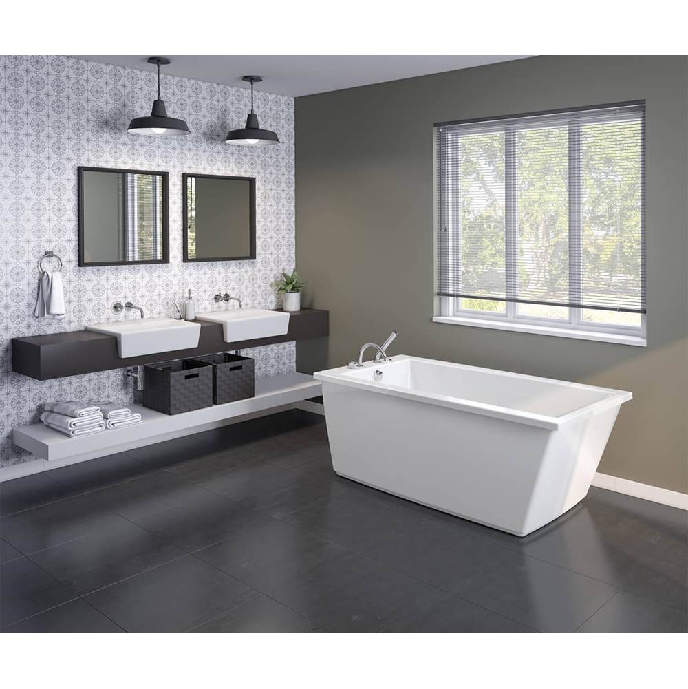 Maax - Elinor 60 x 32 AcrylX Freestanding End Drain Bathtub in White with White Skirt - White