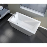 Elinor 6032 AcrylX Freestanding End Drain Bathtub in White with Sterling Silver Skirt