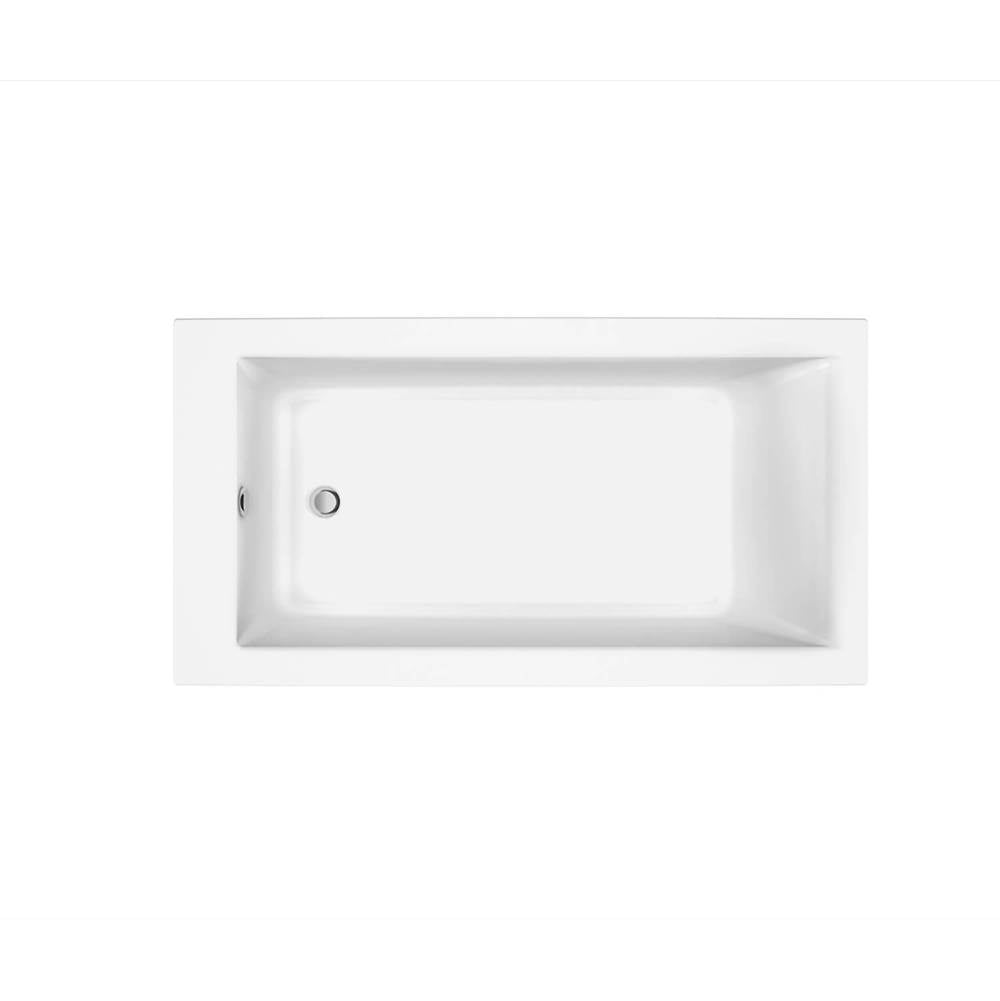 Elinor 6032 AcrylX Freestanding End Drain Bathtub in White with Sterling Silver Skirt