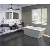Maax - Elinor 6032 AcrylX Freestanding End Drain Bathtub in White with Sterling Silver Skirt - Sterling Silver