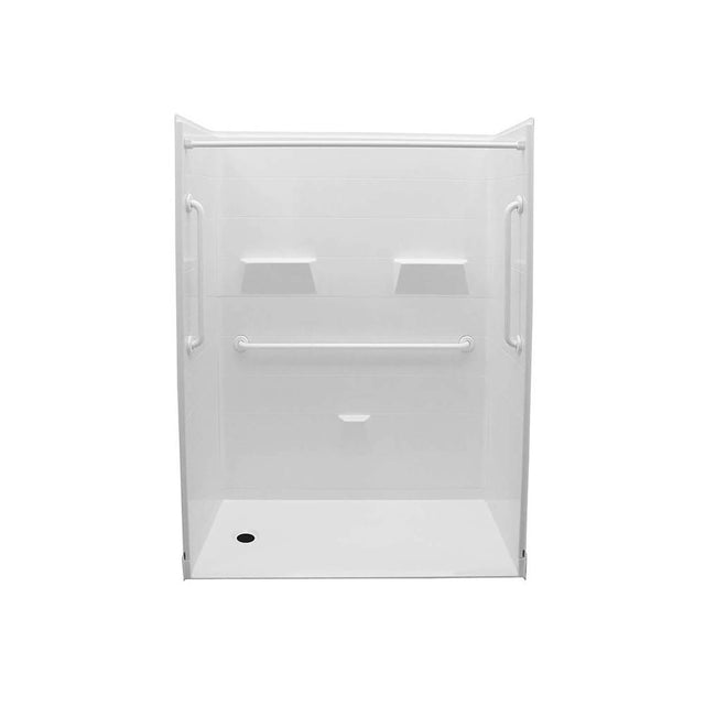 Maax - MX QSI-6030-BF 1 in. AcrylX Alcove Left-Hand Drain Five-Piece Shower in White - White