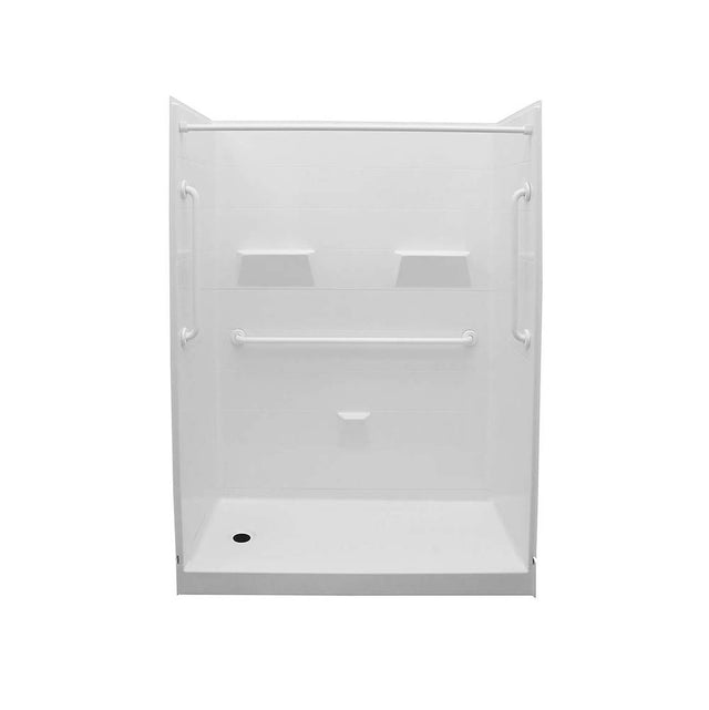 Maax - MX QSI-6030-SH 4 in. AcrylX Alcove Left-Hand Drain Five-Piece Shower in White - White