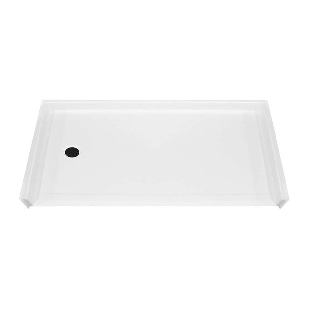 Maax - MX QSI-6030-BF 1 in. AcrylX Alcove Shower Base with Left-Hand Drain in White - White