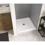 Icon 3232 AcrylX Alcove Shower Base with Center Drain in White