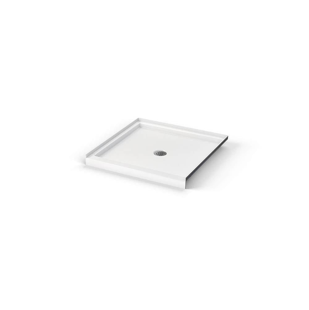 Icon 3636 AcrylX Alcove Shower Base with Center Drain in White