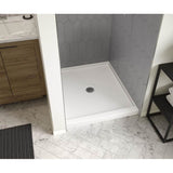 Icon 3642 AcrylX Alcove Shower Base with Center Drain in White