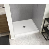 Icon 4236 AcrylX Alcove Shower Base with Center Drain in White