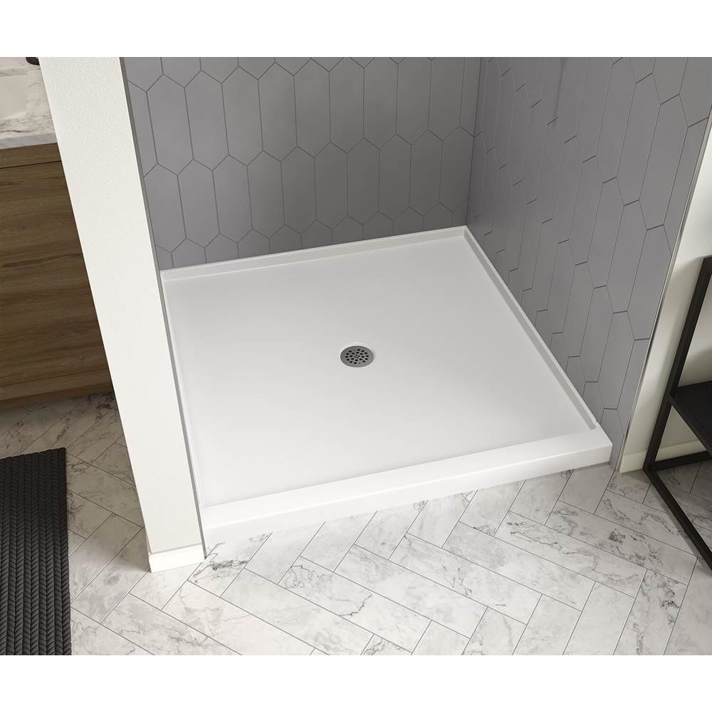 Icon 4242 AcrylX Alcove Shower Base with Center Drain in White
