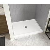Icon 4832 AcrylX Alcove Shower Base with Center Drain in White