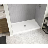 Icon 6032 AcrylX Alcove Shower Base with Center Drain in White