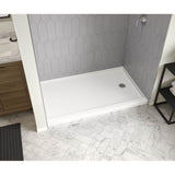 Icon 6036 AcrylX Alcove Shower Base with Left-Hand Drain in White