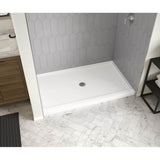 Icon 6036 AcrylX Alcove Shower Base with Center Drain in White
