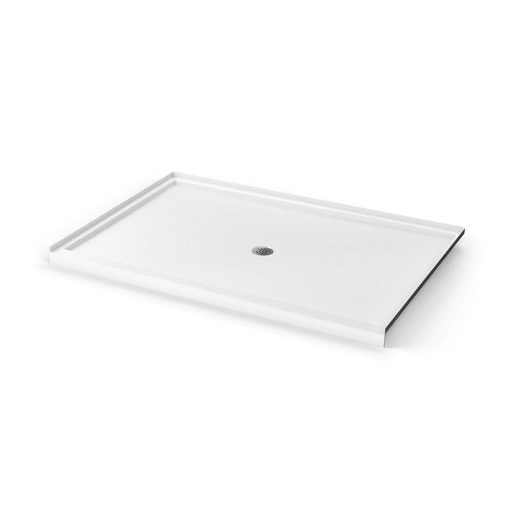 Icon 7248 AcrylX Alcove Shower Base with Center Drain in White