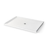 Icon 7248 AcrylX Alcove Shower Base with Center Drain in White