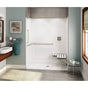 Maax - OPS-6030 - ANSI Grab Bar and seat AcrylX Alcove Center Drain One-Piece Shower in White - White